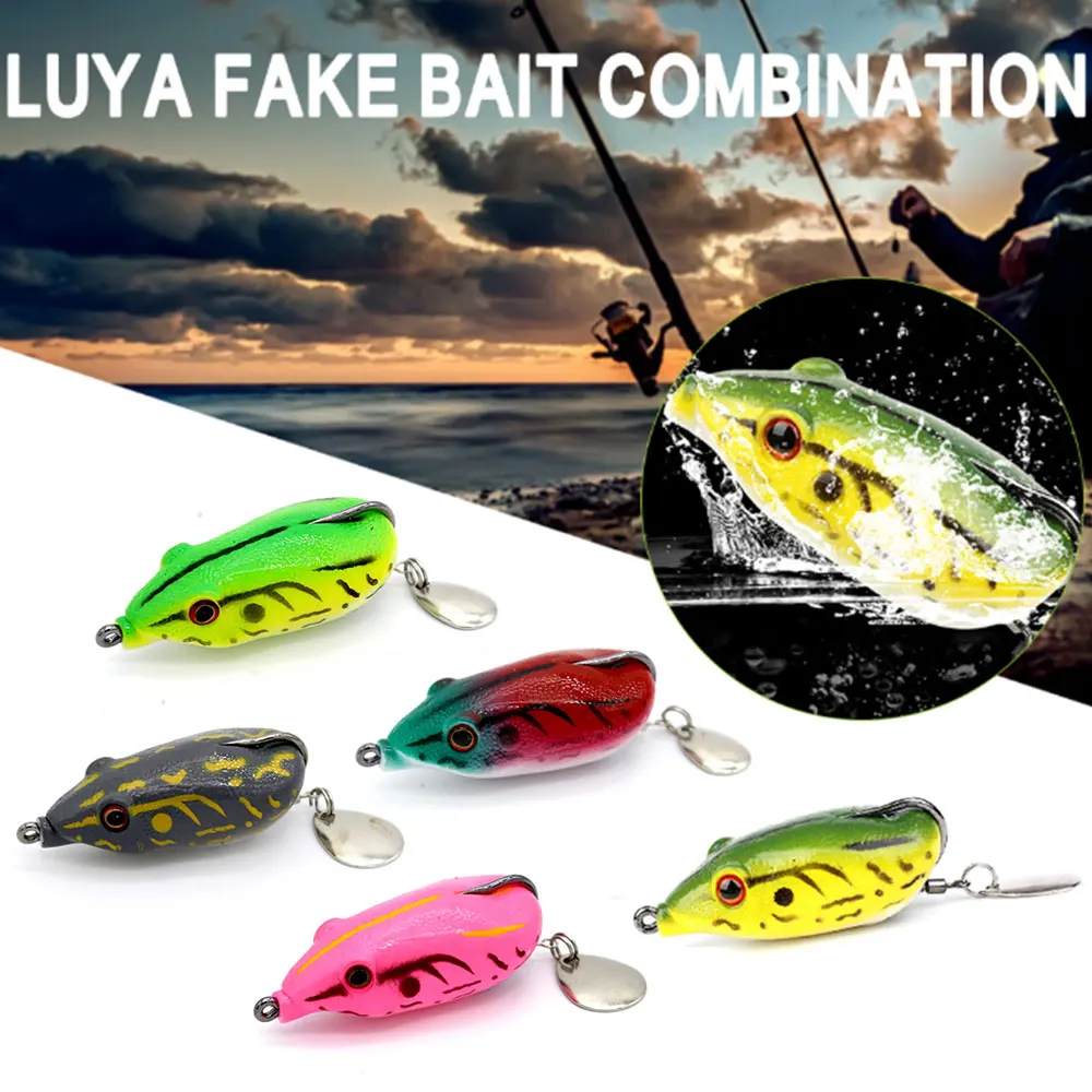 1/3/5Pcs Soft Frog Fishing Lures topwater 14g 5.5cm Artificial Silicone Bait with Double Hooks Crankbait Bass Fishing Tackle