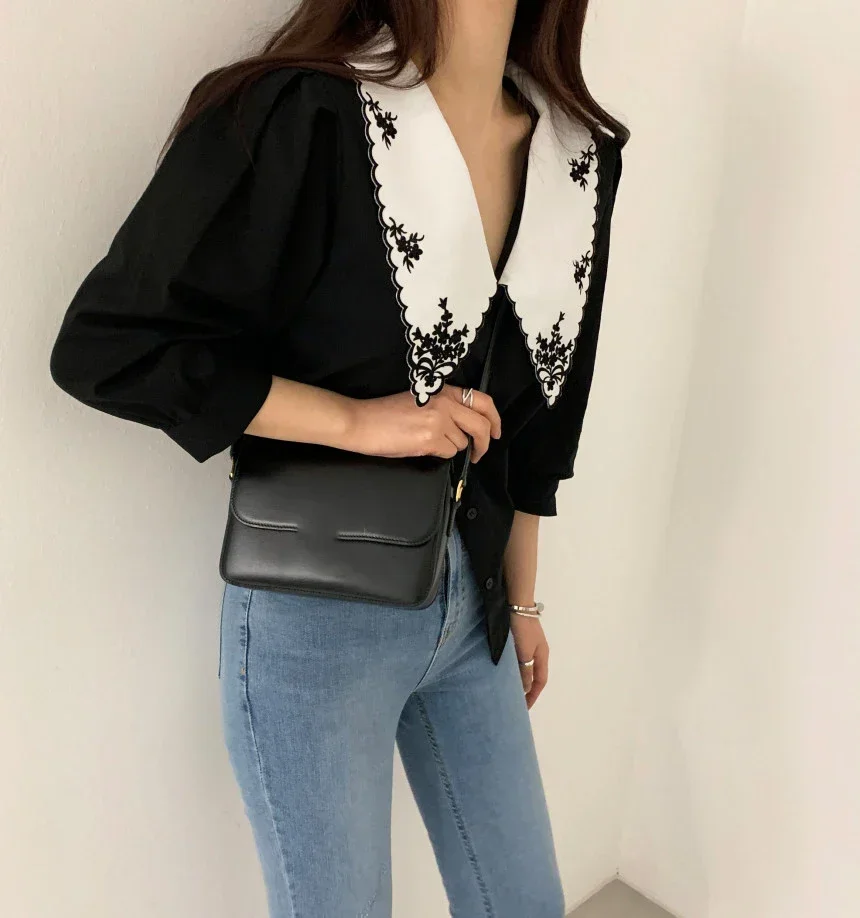 

camisas قمصان وبلوزات Elegant Embroidery Lace Women Blouse Flower Half Sleeve White Shirt Spring Autumn Womens Top