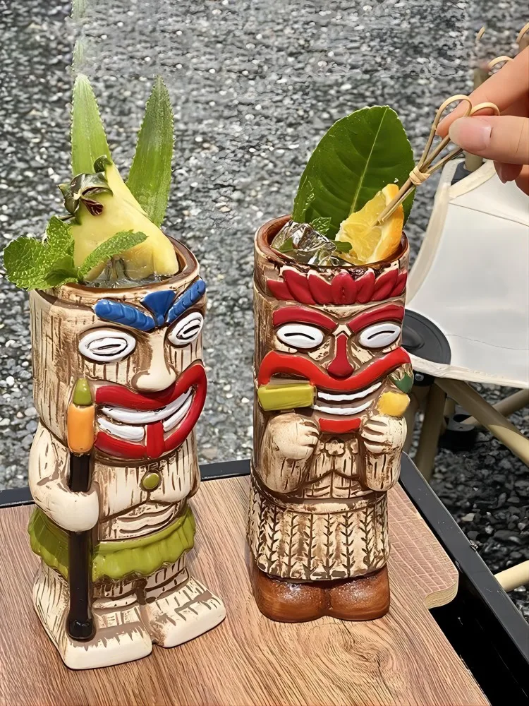 

Кружка Tiki, Гавайские коктейльные чашки, креативная керамическая забавная чашка, кружки Tiki, кружка для пива, напитков, кружка для вина, инструменты для бара, подарок для друзей