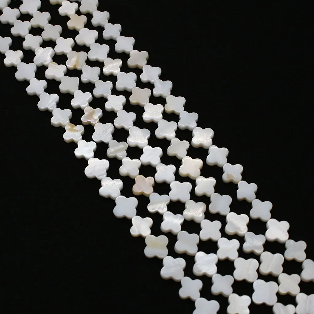 Natural Freshwater Shell Beads 6/8/10/12/15mm Four-petal Flower Shape Loose Bead Accessory 1strand DIY Necklace Bracelet Jewelry
