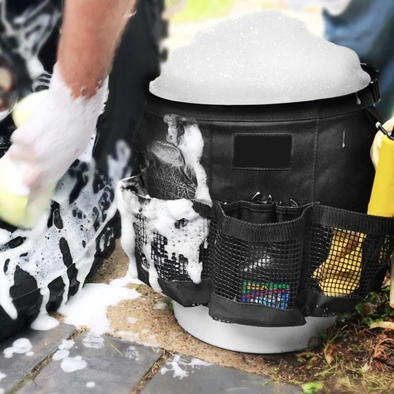 Herramienta cubo versátil adecuada para suministros jardinería, limpieza y lavado autos, adapta a cubos 3,5 a 5