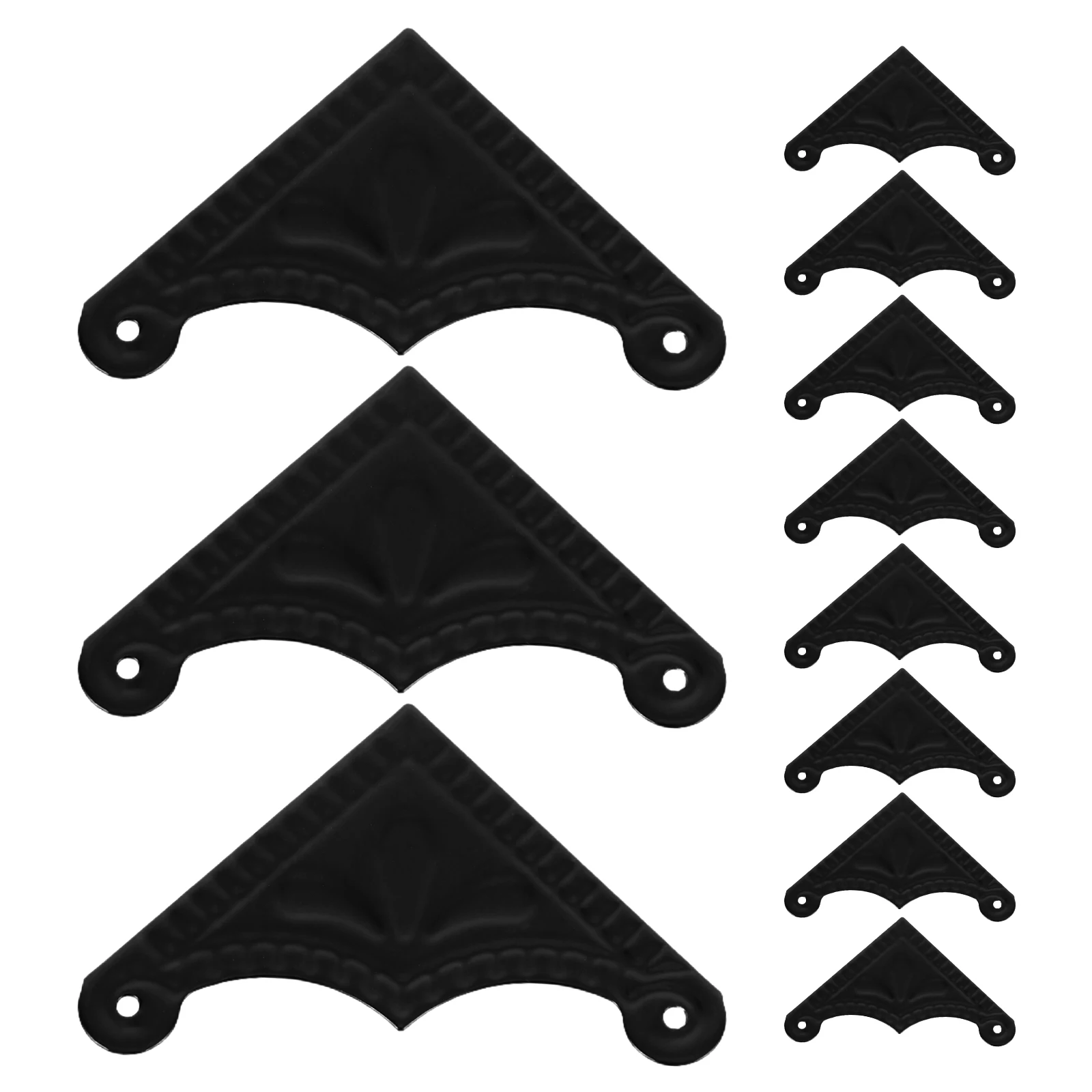 

20 Pcs Furniture Tin Wrap Corner Guards L-shaped Protector Decorative Box Protectors Metal Black