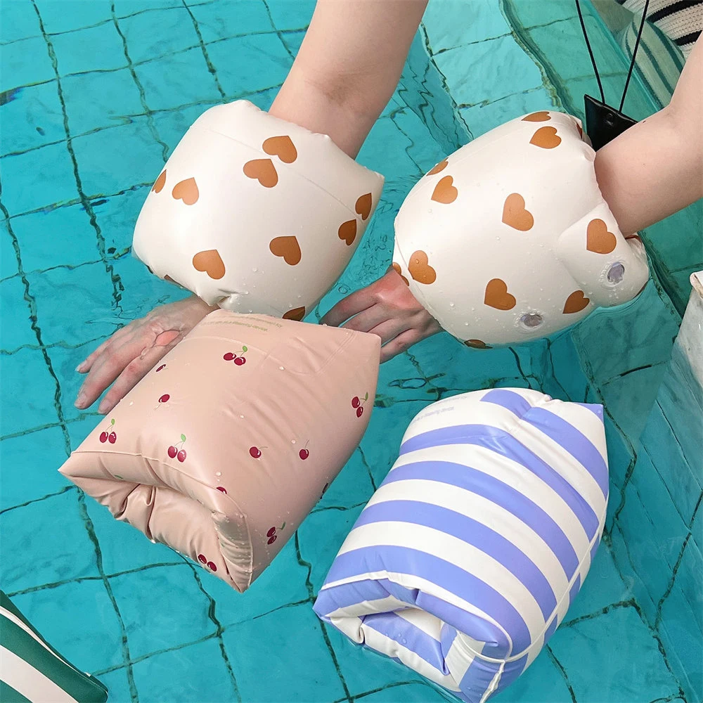 2PCS Children Arm Float Rings Swimming Float Inflatable Arm Floaties Summer Swimming Gear Cute Pattern Swimming Arm Float Rings