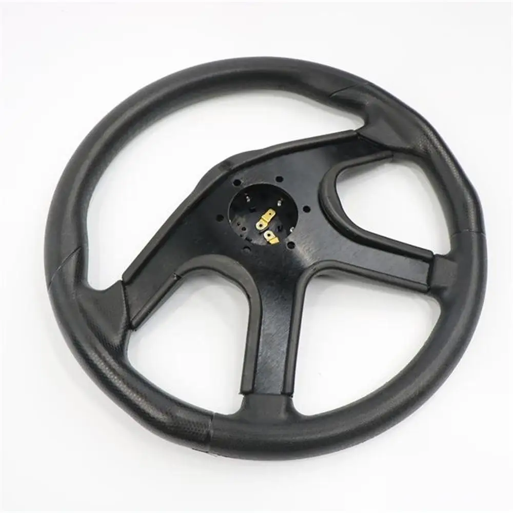 14 Inch Car Steering Wheel PU Sport Universal 350MM Aluminum Modified Black