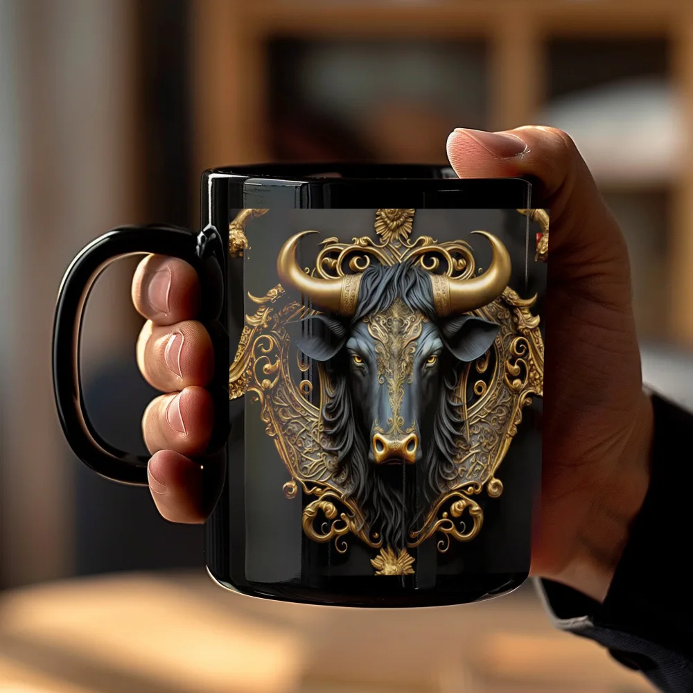 New Products in February 3D Tiger, Lion, Bull Head, Black Cat, Ceramic Coffee Cup, Birthday Gift Mugs Coffee Cups