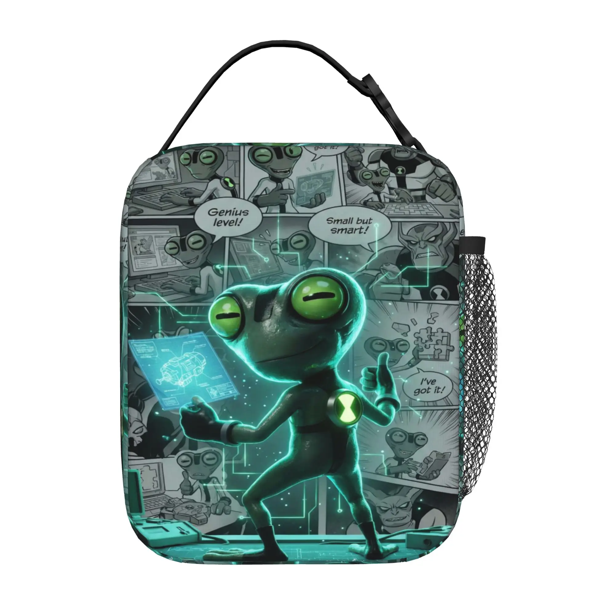 Back to school season  Picnic Bag Grey Matter Ben10 Smart Alien Vintage Harajuku Design Multi-Function Food Organizer Lunch Bag
