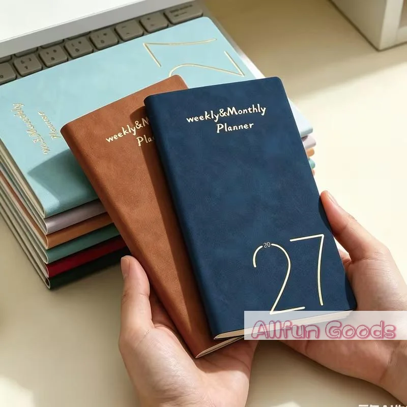 [TG835]A6 2027 Portable Planner - With Bookmark - 60 Sheets - 120 Pages - 365-Day Time Management Organ