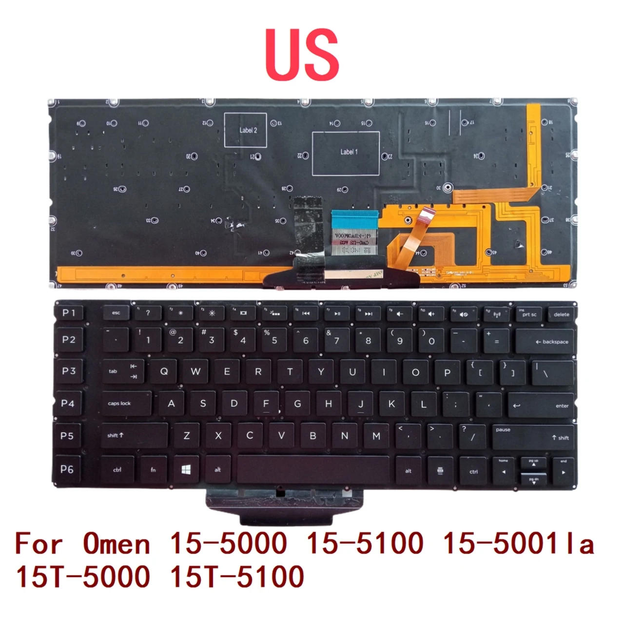 

New US Laptop Backlit Keyboard For HP Omen 15-5000 15-5100 15-5001la 15T-5000 15T-5100 Notebook PC Replacement