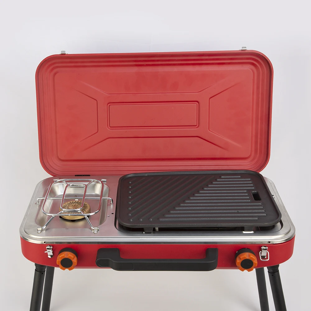 

Portable Windproof Metal Butane Gas Burner Stove High Power Quick Heating Simple Foldable Manual Ignition For Outdoor Camping