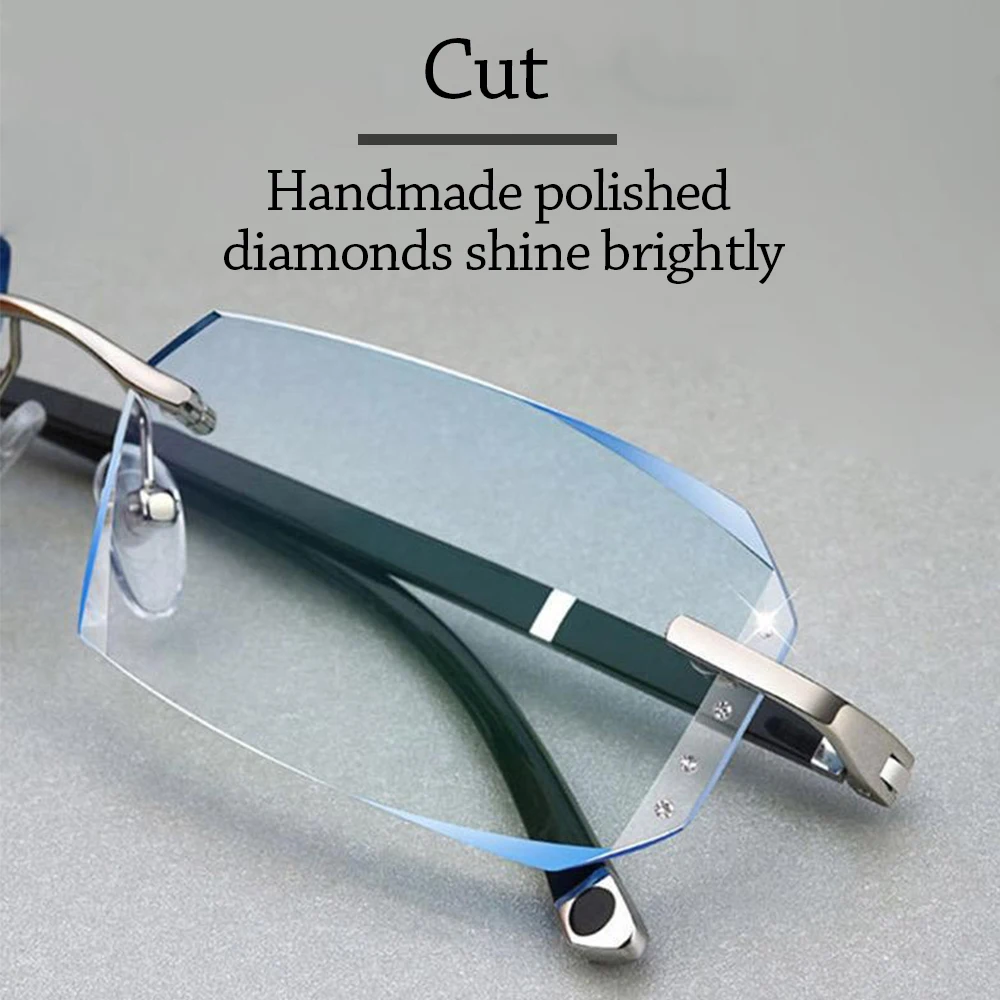 Blue Ray Blocking Anti-Blaulicht-Lesebrille Augenschutz Randlose Schnittkante Hyperopiebrille Ultraleichter Luxus – Detail 7