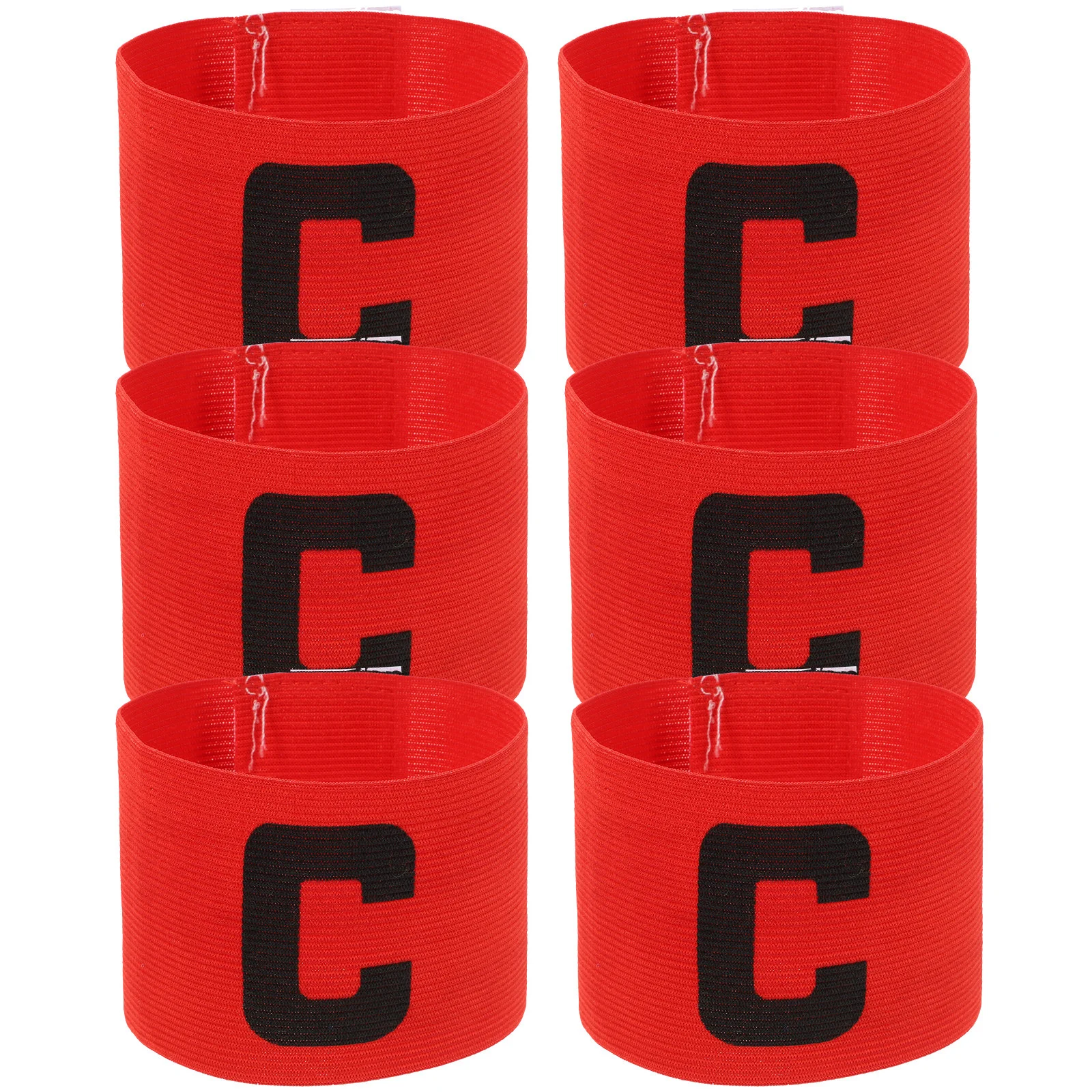 6 Pcs Football Player Bands Soccer Captain Football Match Wrap-around Adjustable Sports