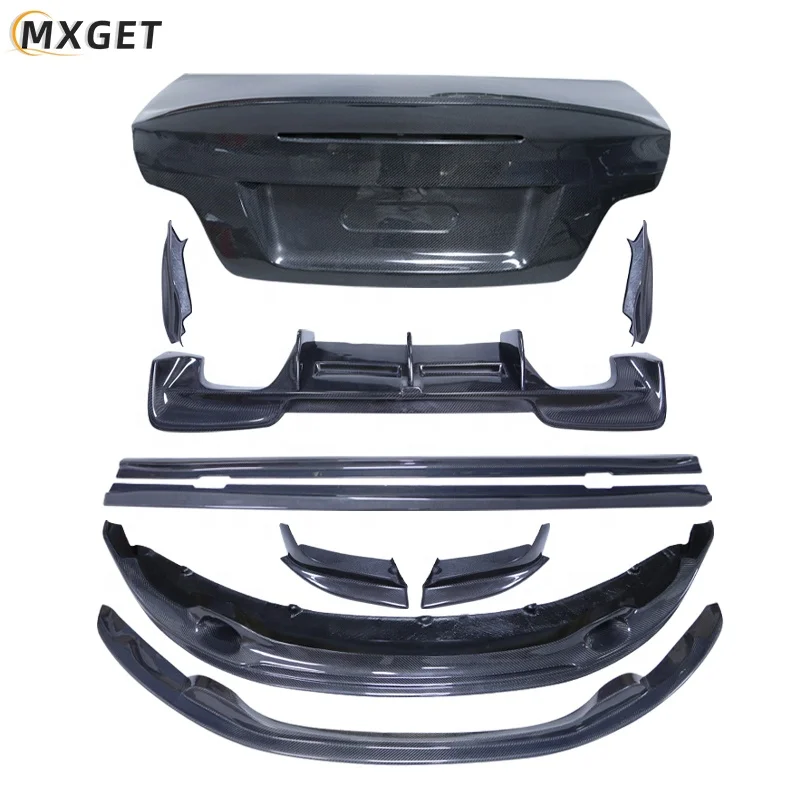 1M E82 Front bumper lip Side Skirts Rear Diffuser with spats For BMW 1M E82 12-15 RZ A Style Carbon Fiber Body kit