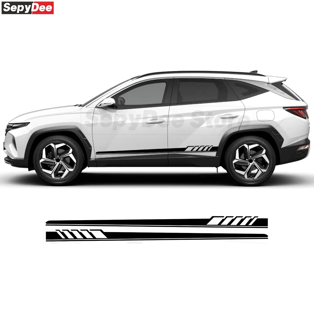 

2Pcs Car Side Stripes Skirt Stickers for Hyundai Tucson Body Decor Vinyl Decal Car Accessories