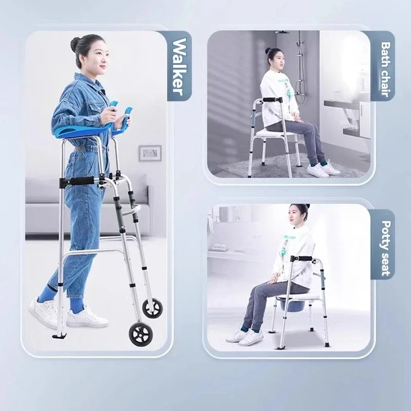 2026Walking aid for the elderly, disabled assistance, rehabilitation training equipment, crutches, walkers, auxiliary walking fr