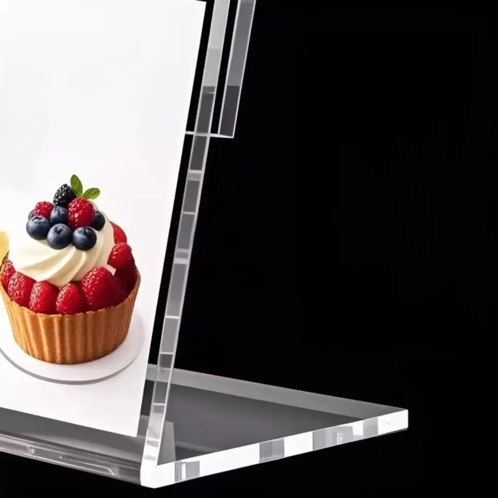 A4/A5 Table Sign Holder L-Type Double Side Menu Paper Holder Clear Transparent Ad Frame Acrylic Display Stand Exhibit Display