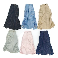 For Blythe Doll Jeans Dress for Ob24 Ob22 Azone Dolls Clothes Denim Skirt