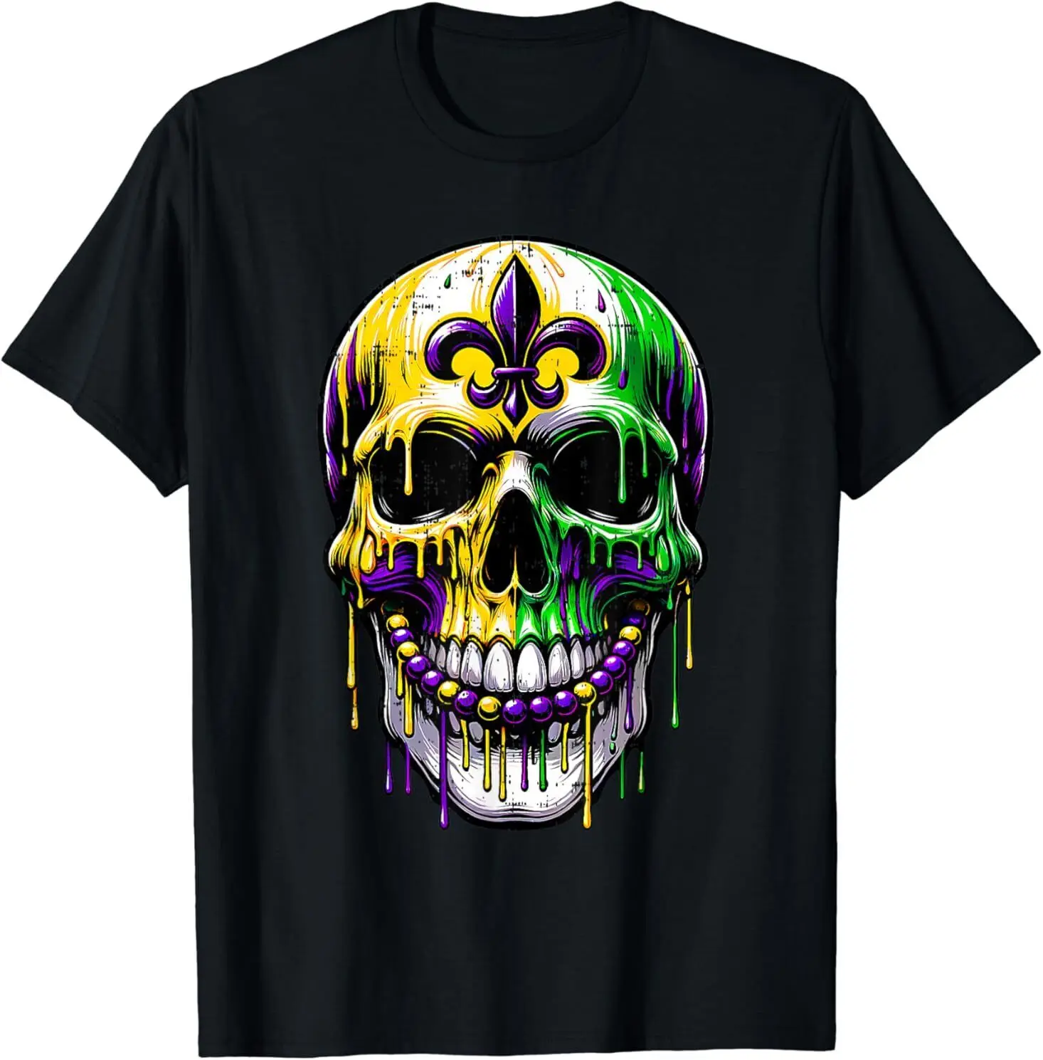 

NEW LIMITED Mardi Gras Skulls Men Women Girls Boys Outfit T-Shirt S-3XL