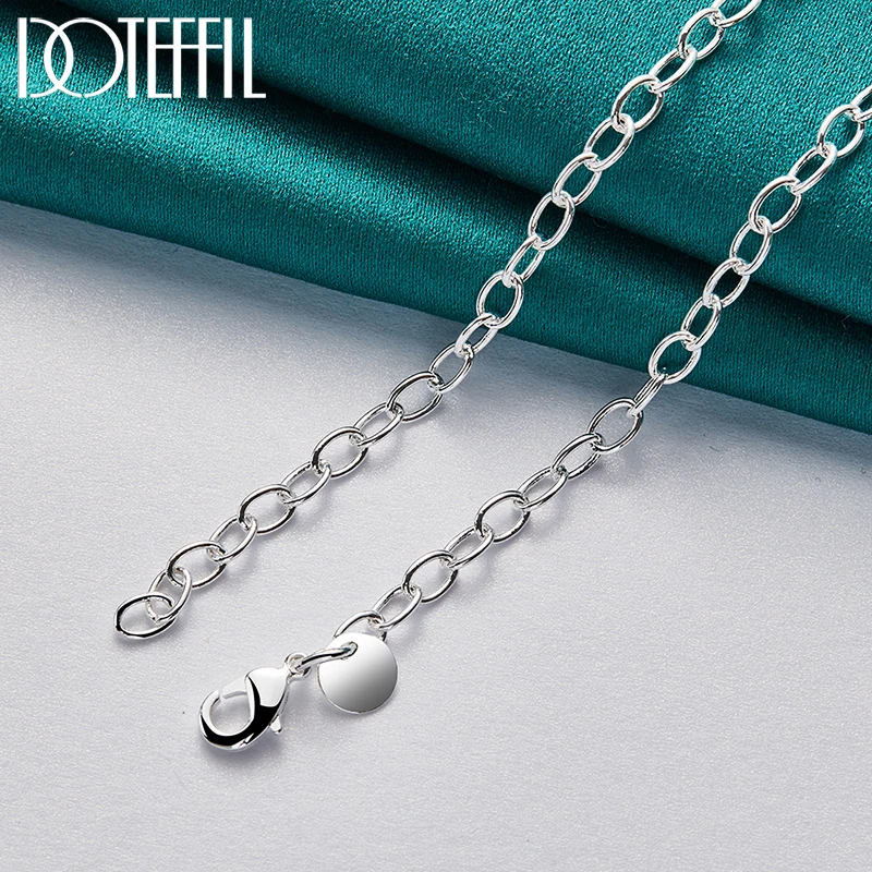 Women's 925 Sterling Silver Smooth Grape Bead Chain Necklace