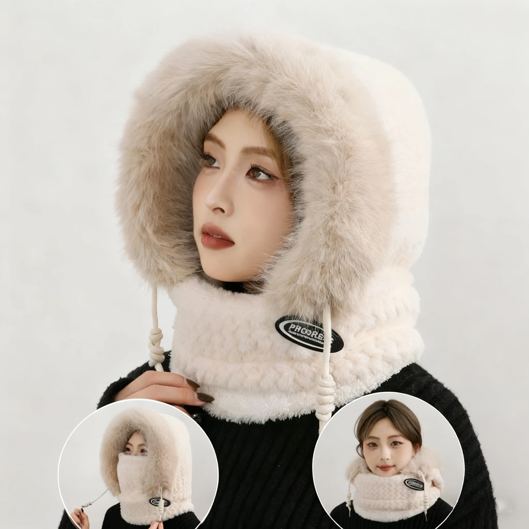 Pasamontañas térmico 3 en 1, máscara de invierno, protección completa para la cabeza, cubierta para las orejas a prueba de viento para congelar temperaturas, montar, esquiar al aire libre