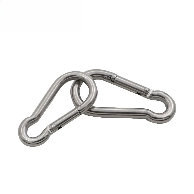 Stainless Steel Heavy Duty Carabiner Hook 50mm 60mm 70mm 80mm Large Marine Carabiner For Yacht Kayak Outdoor Rigging