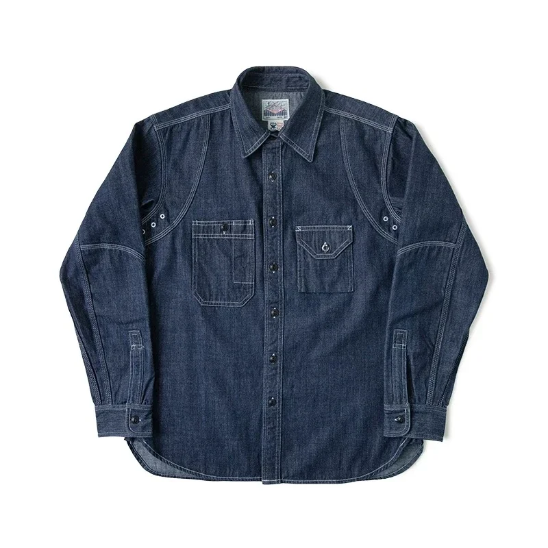 

Non Stock 1933 Model Triple Stitch Denim Work Shirt With Cigarette Pocket Vent Holes