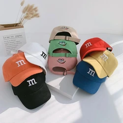 Kids Baseball Cap Children's Hat for Lovely Baby Cotton Breathable Kids Hats Girl Boy Caps M Letter Embroidered Hat for Boy 아기모자