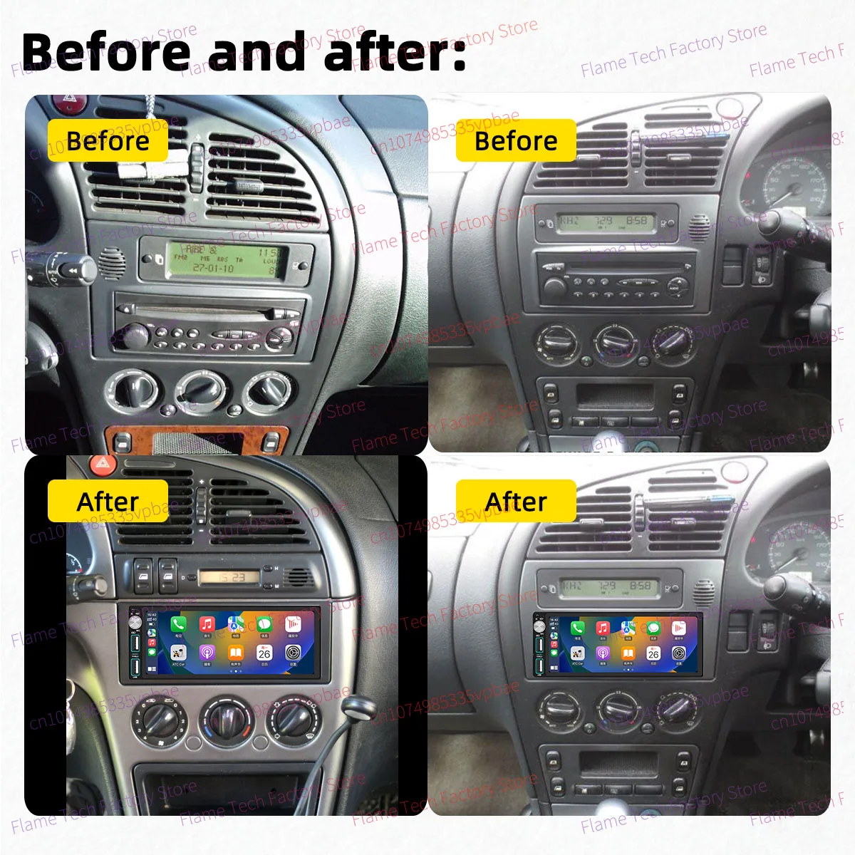 Android 1 Din Car Stereo for Citroen Xsara C-Elysee 1997-2006 CarPlay GPS Navigation Multimedia Autoradio Radio Head Unit