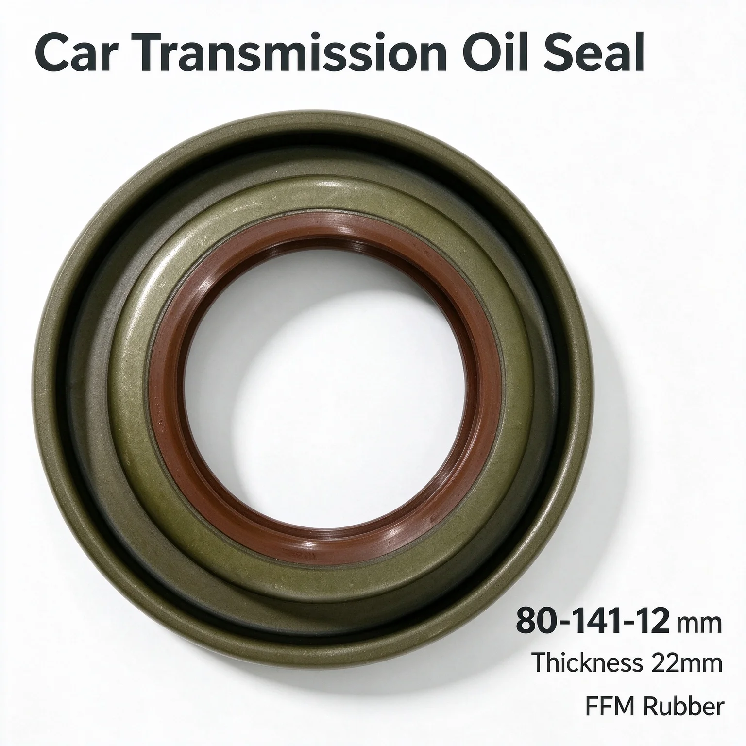 Car Transmission Oil Seal 80‑141‑12 Thickness 22mm FKM Rubber Drive Shaft Sealing Repair PartCar Transmission Oil Seal 80‑141‑12