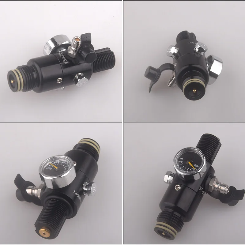 HPA M18*1.5 Scuba Air Tank Pressure Regulator Gas Cylinder Refill Filling Adapter Valve Output 1800PSI For CO2 Station Diving