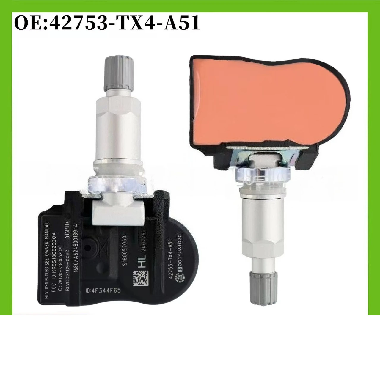 

42753-TX4-A51 1/4pcs TPMS Tire Pressure Monitor Sensor For Honda Acura RLX RDX MDX 42753TX4A51