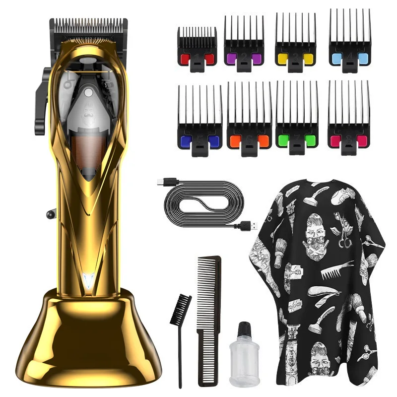 RESUXI Cordless Hair Clipper with Charger Stand 10000RPM Maglev Motor Powder Metallurgy Blade Professional Salon Hair Trimmer