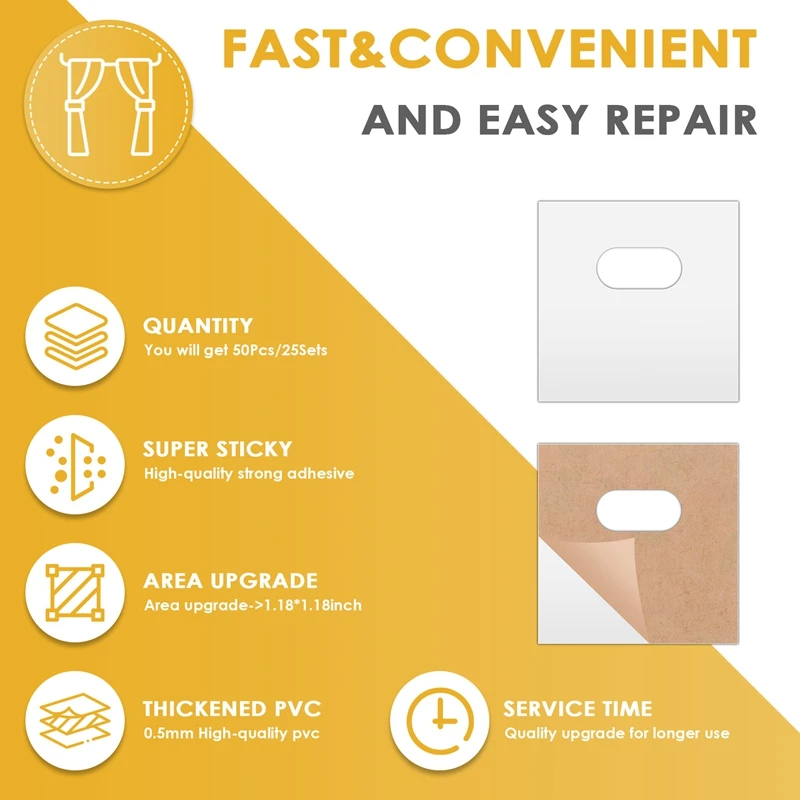 투명 수직 블라인드 수리 탭, 수직 블라인드 탭, 블라인드 픽서 25 세트-총 50 탭 (25 세트)
