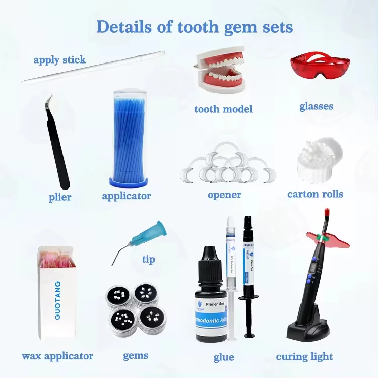 Home Use Tooth Gem Kit Crystal Professional Teeth Gem Whitening Diy Tooth Gem Adhesive Kit