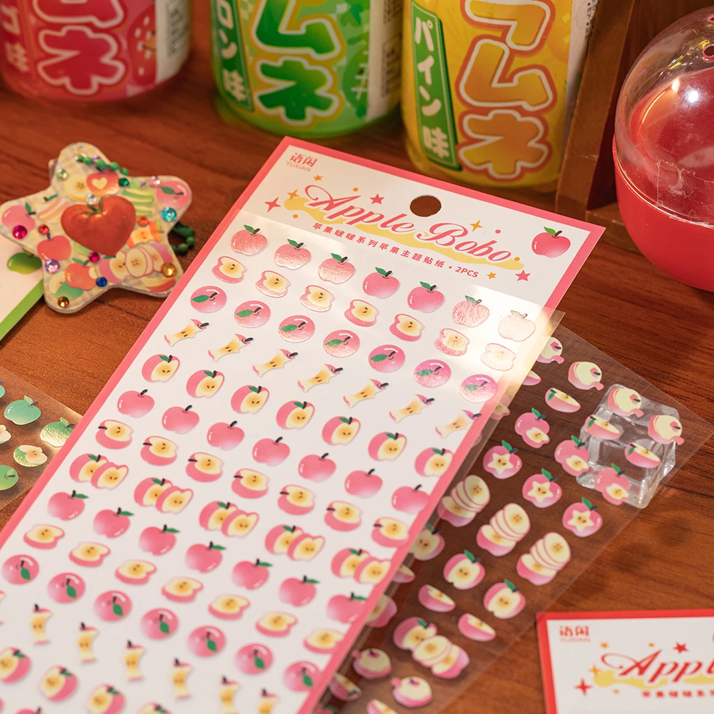 

2 листа Kawaii Apple Bobo серии наклейки для высечки DIY дневник альбом скрапбук чехол для телефона планировщик справочник эстетические принадлежности