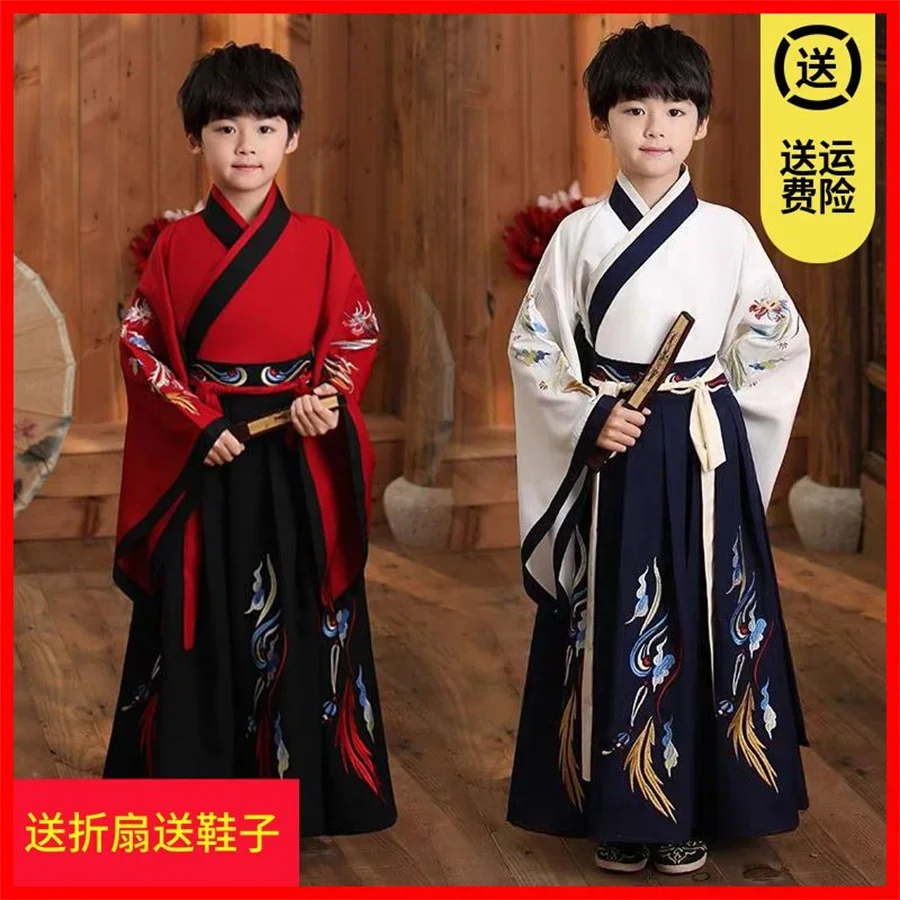 Jongens Hanfu 表彰台衣装中国 Jurk Baby Jongen Nieuwe Jaar Tang Pak Kinderen Oude 中国の伝統的な衣装子供用