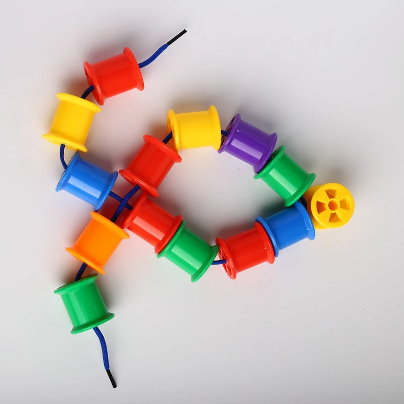 Threading Toy Kid Cotton Reel Crafts Materials Fine Motor Skills Montessori Educational Toys Activités Enfants Creatifs