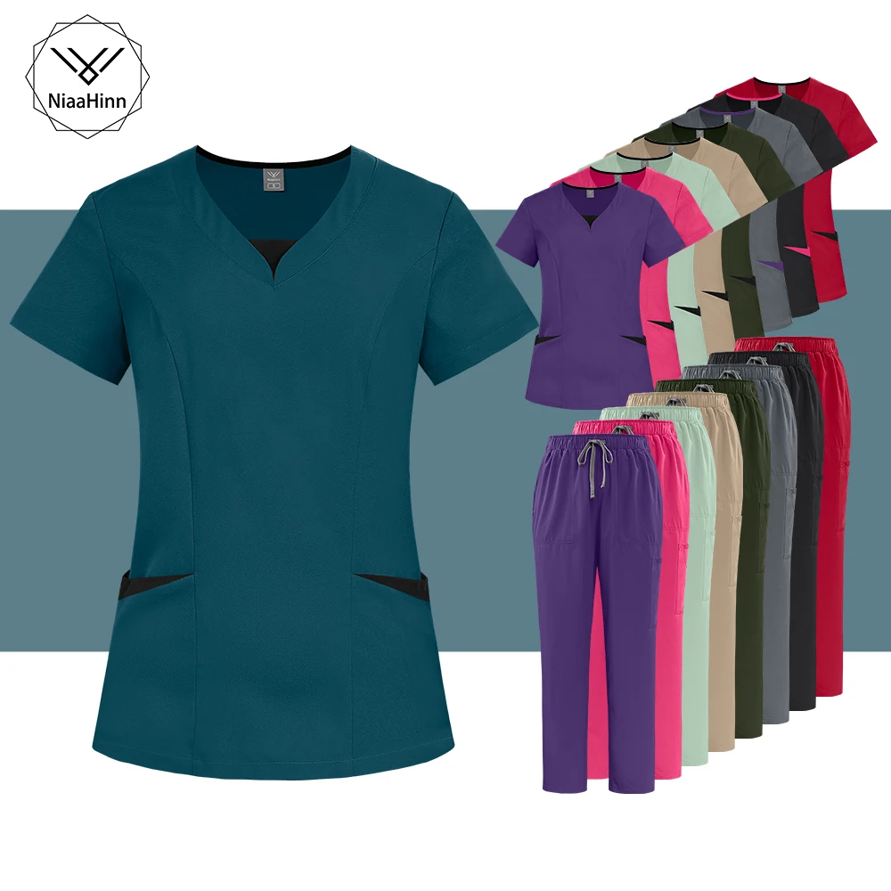 uniformes-niaahinn-para-mulheres-respiravel-e-macio-camiseta-de-manga-curta-para-enfermeiras-uniformes-medicos-para-hospitais-uniformes-para-beleza-e-spa