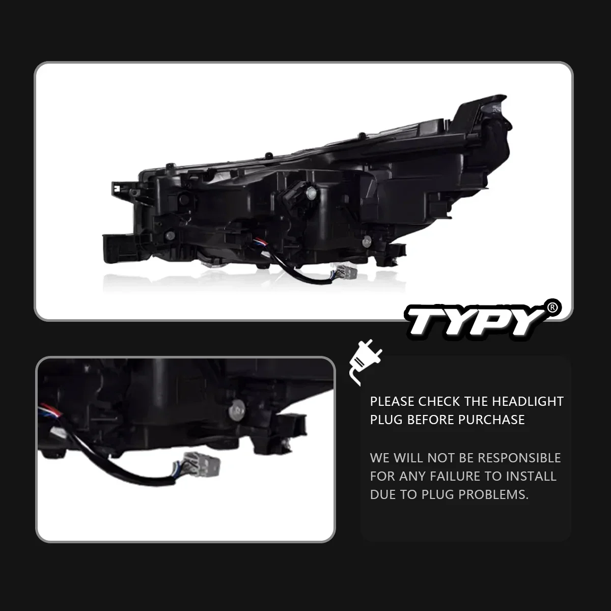 

TYPY автомобильная фара для Toyota Hilux 2021-2024, обновленная, модифицированная для нового DRL, динамический указатель поворота, светодиодная фара, автоаксессуары