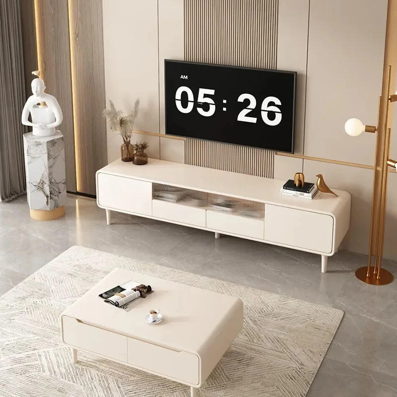 طاولة تلفزيون فاخرة خزائن غرفة المعيشة عرض موقف خزائن الملفات الجانبية 65 بوصة تلفزيون ذكي Meubles أثاث التلفزيون