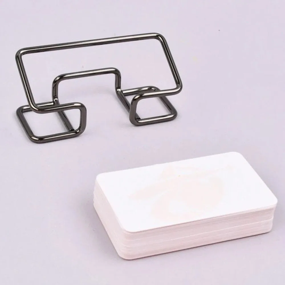 Metal Business Card Holder Rustproof Modern Style Name Card Stand Space-saving Sturdy Card Display Holder Desktop Accessories