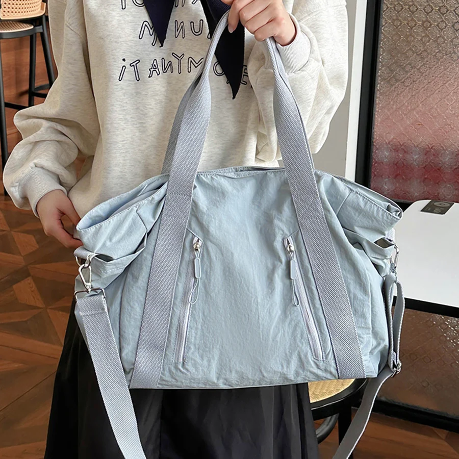 المرأة سعة كبيرة حمل حقيبة يد الإناث في الهواء الطلق السفر كيس التخزين الرياضة الصالة الرياضية تخزين حقيبة كتف حقيبة شعبية بسيطة كيس