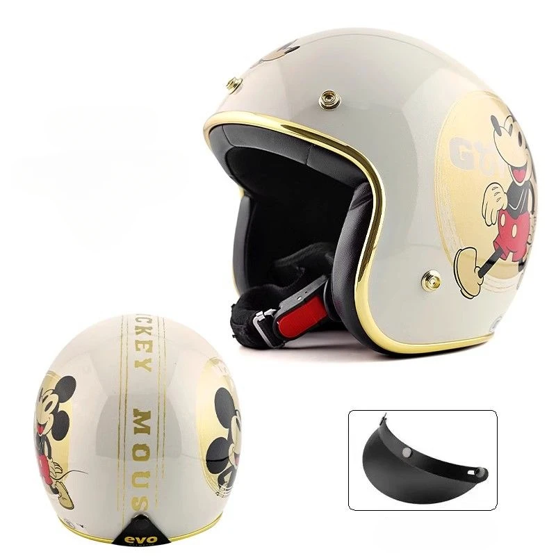 Cartoon Disney Alien Mickey Men and Women Going Out Fashion Cute Personality Comfortable Lightweight Electric Car Hard Helmet