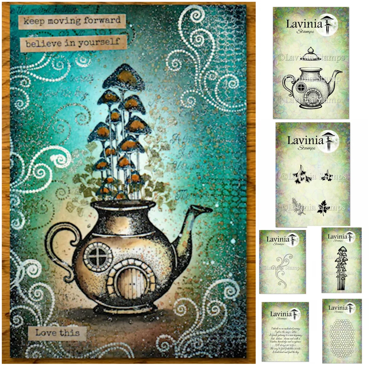 

Teapot Cottage Mushroom Flowers Magical Mist Clear Stamps DIY Scrapbook Embossed Handcraft Paper Album Craft Template Supplies