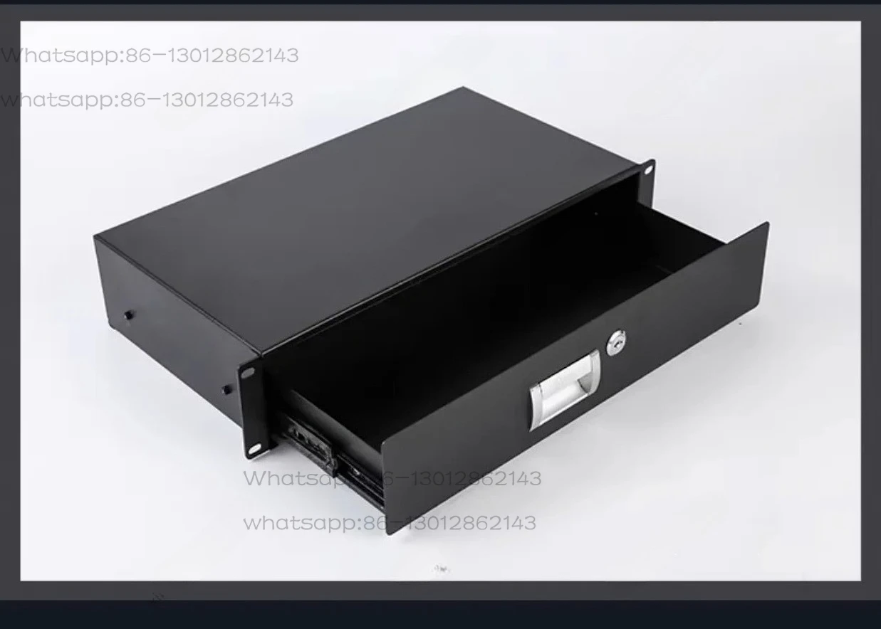For 2U Rack-Mount Cabinet Drawer for Engineering Room/Network Cabinet Mic Flight Case ABS Box Storage Accessory