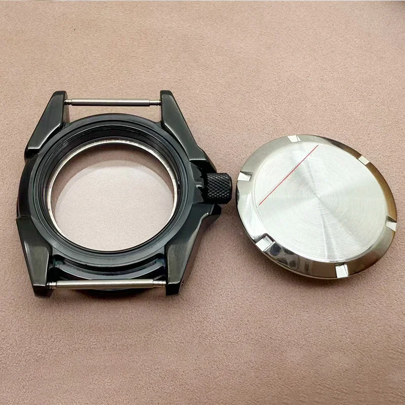 43.8mm Modified Samurai Watch Case For NH35 NH36 4R35 7S26 Movement 28.5mm Dial Sapphire Glass Rubber Bracelet 10ATM waterproof