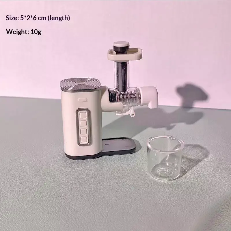 1 conjunto de mini máquina espremedor de frutas para brincar com comida, escala 1:12, casa de bonecas, espremedor em miniatura, liquidificador, modelo de simulação, decoração de cena