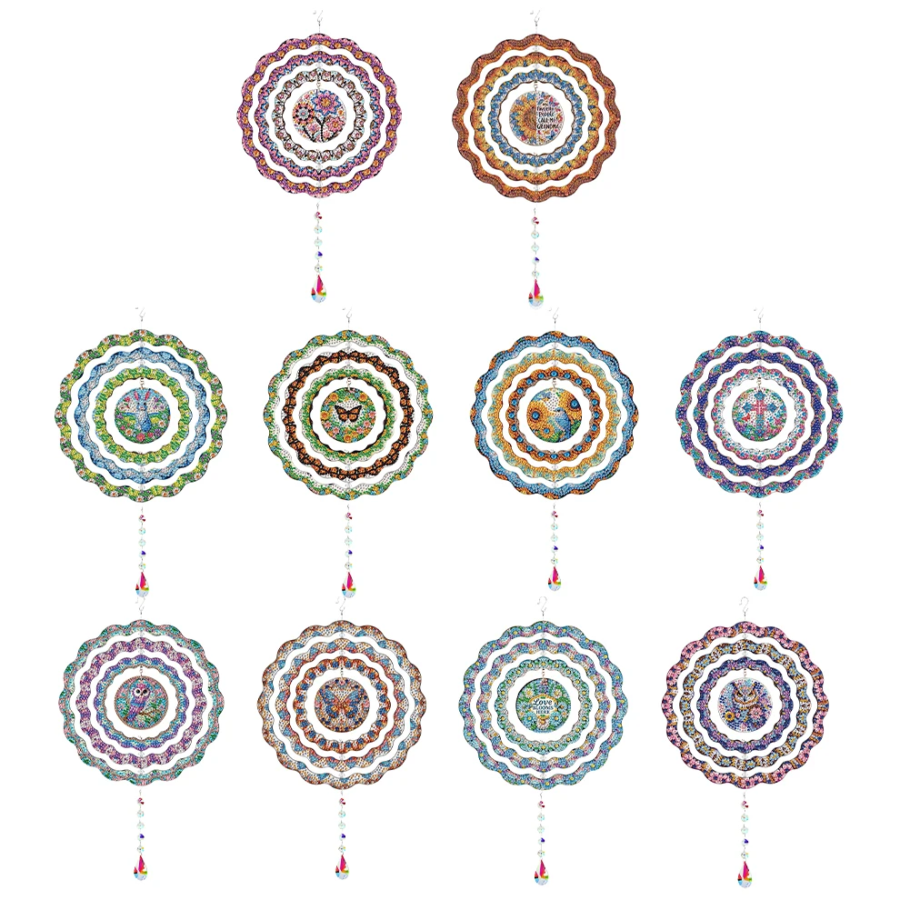 

Diamond Painting Hanging Ornament Rotating Wind Chime Double-Sided Diamond Painting Kits Diamond Art Hanging Pendant Home Decor