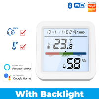 Tuya Smart WiFi Temperature and Humidity Sensor With Backlight Zigbee Digital Thermometer Detector APP Monitoring Control Alarm