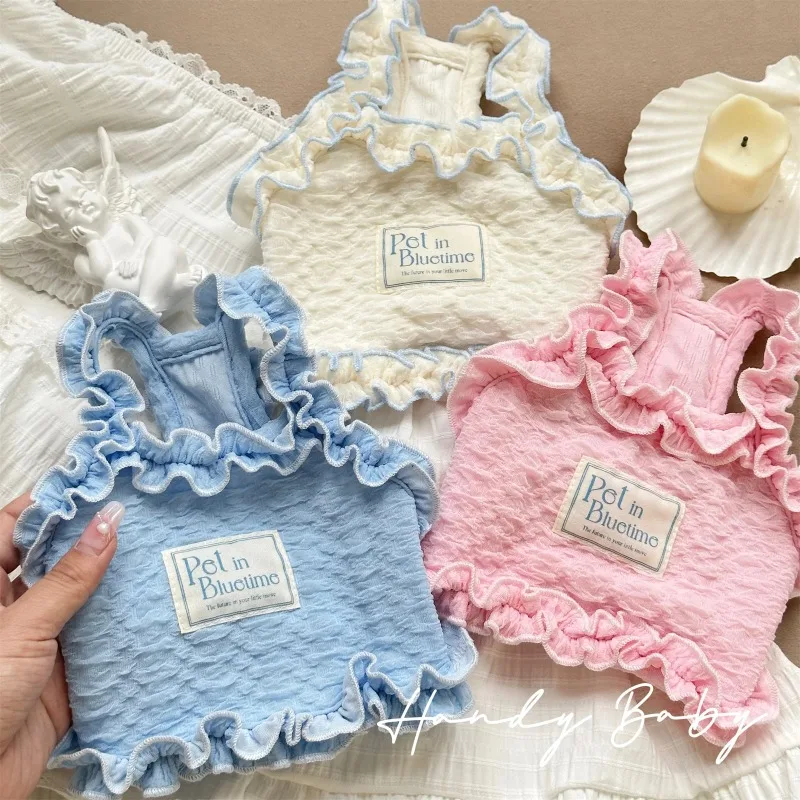 

Summer Fashion Lace Pet Camisole Cotton Breathable Cat Puppy Clothes Bichon Yorkshire Dog Vests Comfortable Small Dog Clothes