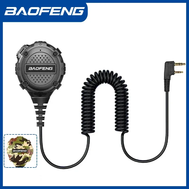 Baofeng Microphone 2-Pin K M Type Tangent PTT Mic Shoulder Speaker Compatible With Kenwood Motorola Walkie Talkie Accessories